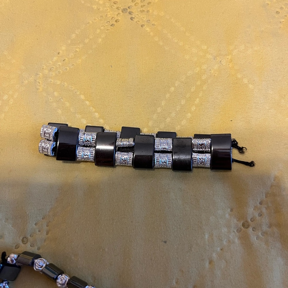 Bracelet stretch black/silver